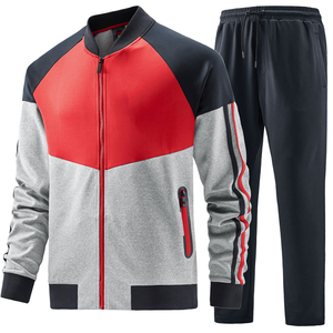 2025 100% Polyester polaire respirant haute qualité hiver survêtement survêtement gymnastique Streetwear décontracté à manches longues fermeture éclair pantalons de survêtement - Product Image 1