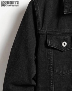 Veste denim d'hiver personnalisée de haute qualité en coton délavé double couleur logo décontracté à l'avant pour hommes - Product Image 5