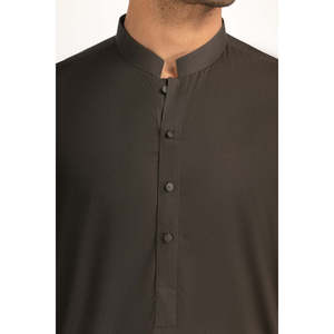 Kurtas Básicas de Algodón Gris con Corte Regular, Modelo de Verano para Hombre SK-BSC25-049 - Product Image 6
