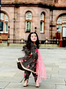 Designer indien gargetta dhoti Kurti pour filles bébé rose avec belle broderie travail à la mode Festival fête porter - Product Image 6