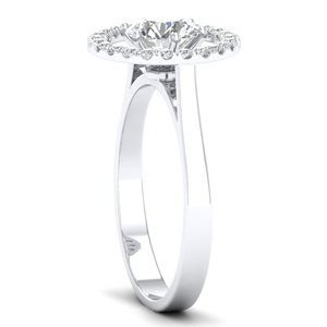 Anillos de Compromiso de Diamante Cultivado en Laboratorio de 1 Quilate con Certificación REYES IGI para Ella, Anillo de Compromiso de Oro Blanco de 14K para Mujer, Joyería Fina - Product Image 3
