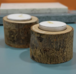 Candelabro de madera artesanal, sala de estar único para centro de mesa, tarros de velas de madera elegantes, decoración del hogar, otras velas - Product Image 2