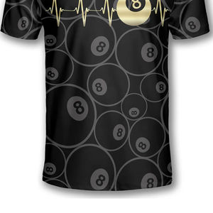 Chemises de billard en toile 100% polyester, logo personnalisé, manches courtes, séchage rapide, sports d'été, impression par sublimation - Product Image 5