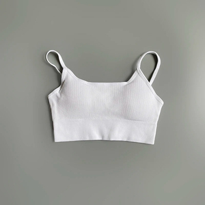 Soutien-gorge de sport pour femmes OEM 2025 de haute qualité soutien-gorge léger sans couture côtelé une épaule hauts dos nu soutien-gorge de yoga pour le fitness nouveau - Product Image 5