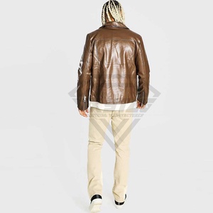 เสื้อแจ็กเก็ตหนังไฮสตรีทผู้ชายเป็นมิตรกับสิ่งแวดล้อมชุดกลางแจ้งเสื้อแจ็กเก็ตหนังสำหรับไบค์เกอร์ทรงปกติพอดีตัวทันสมัย - Product Image 4