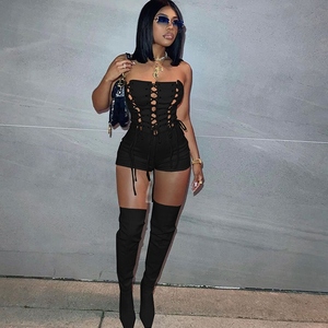 Spring Summer Women's Sexy Casual Solid Color Blouses Sleeveless with Out <b>Bodysuits</b> Top - Product Image 3