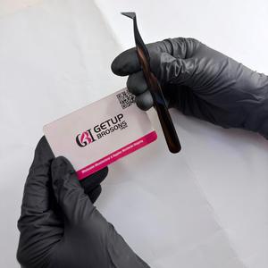 Pince à épiler professionnelle en acier inoxydable de haute qualité pour extensions de cils volume russe, avec poignée diamant, anti-magnétique et anti-statique, personnalisable - Product Image 2