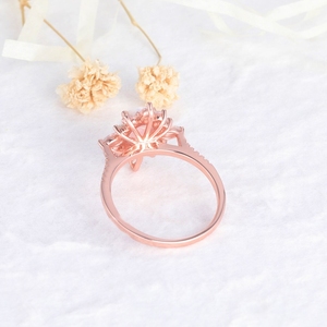 แหวนเพชรและพลอยโอปอลจากเอธิโอเปียนธรรมชาติ100% 14kt แหวนเพชรแท้แบบกระจุกสีโรสโกลด์ - Product Image 4