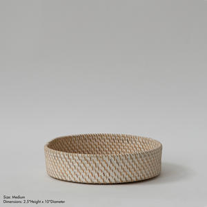 Plateau de service alimentaire en osier naturel fait main de haute qualité, couleur personnalisée, motif floral, finition polie, poignées en forme de coquille Saint-Jacques - Product Image 4