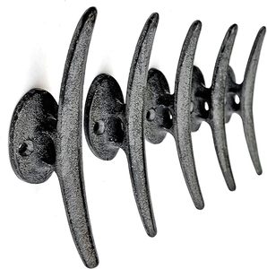 ตะขอแขวนเสื้อโค้ทแบบติดผนังสำหรับงานหนักตกแต่งด้วยเหล็กหล่อแบบวินเทจสีดำโบราณ - Product Image 4