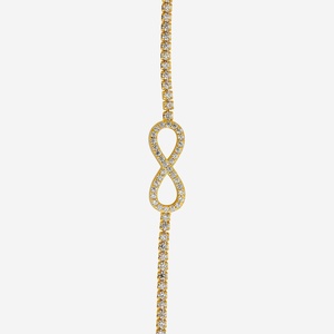 92.5 Silver Tennis <b>Bracelet</b> 191309 Rhodium or Gold Plated Rose Gold or Platinum Charm Key Pattern for Gift - Product Image 4