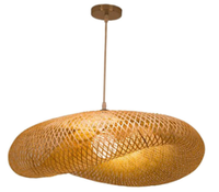 2023 rotin osier rond bambou rotin lustre suspension lumière suspendue Led plafonnier salle à manger salon lustre