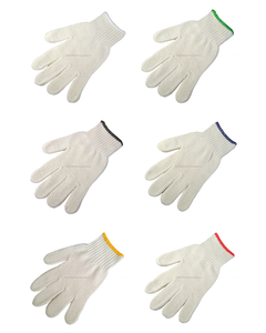 Gants industriels en coton/polycoton tricotés, 7 jauges, blanc naturel, antidérapants et anti-vibrations, longueur 26 cm, Indonésie - Product Image 4
