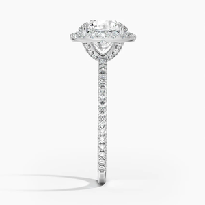 Vendedor superior VVS Lab Grown Diamond High End 14K Oro blanco Estilo vintage Corte radiante Joyería de compromiso Anillo de Halo para regalo de mujer - Product Image 2