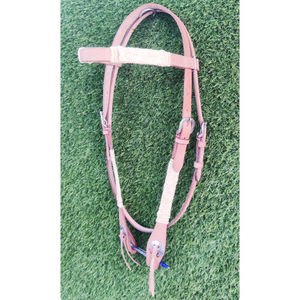 Calidad superior hecha a mano 100% cuero genuino Western Headstall con Concho fabricante al por mayor - Product Image 4