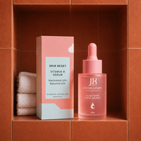 Flacon compte-gouttes en verre rose 30 ml Luxe Durable, Emballage secondaire personnalisé pour Boîte d'abonnement Premium de Soins de la Peau – Nouveautés