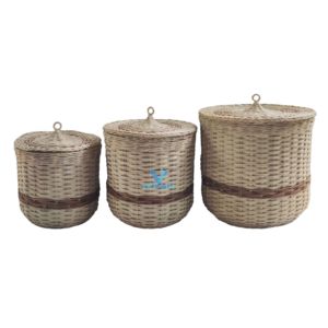 Wholesale Price Toy Organizer Home Basket Set Bamboo <b>Rattan</b> Basket Under Bed <b>Storage</b> Bins Layout For Laundry Room - Product Image 3