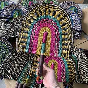 Abanico de mano de algas marinas tejido natural de Vietnam Material ecológico decoración hecha a mano para regalo de boda acento bohemio para el hogar - Product Image 3