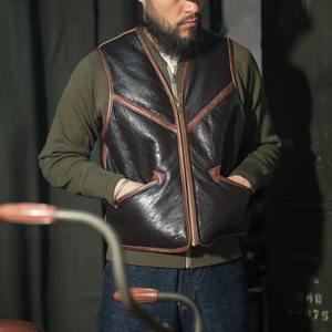 <b>Men's</b> High Quality Type C-3 Sheepskin Waistcoat <b>Flying</b> <b>Jacket</b> <b>Flying</b> <b>Jacket</b> with Breathable Leather Outer Wear for Winter - Product Image 2