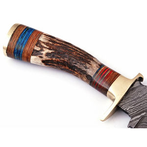 Couteau de chasse en acier inoxydable de qualité supérieure avec lame dentelée et manche en bois personnalisable, support OEM, garantie de 3 ans - Product Image 3