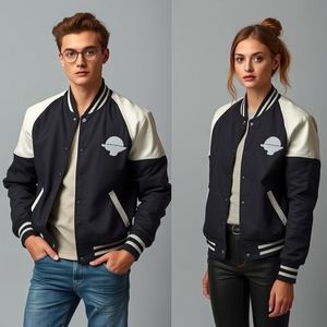 Veste de baseball universitaire personnalisée, broderie personnalisée, écusson en chenille, doublure intérieure en polyester, combo en cuir et laine - Product Image 2