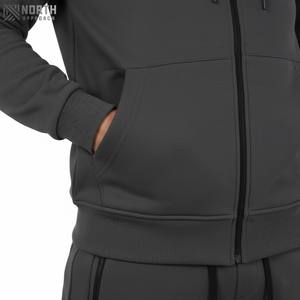 Transpirable invierno personalizado profesional de alta calidad al por mayor hombres chándal capucha chándal cremallera Sudadera con capucha pantalón 2 Set 100% - Product Image 5