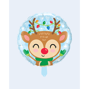 Globo de Helio de Papel de Aluminio de 45 cm con Diseño de Reno Navideño para Fiestas y Decoraciones - Product Image 1