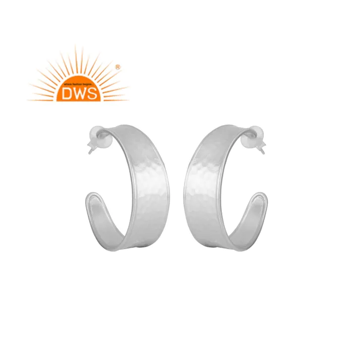 Best Quality Fashion Hoop Earrings For Women Handmade Hoop Earring Silver Plated Brass Earrings