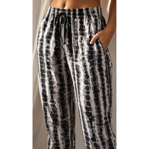 Women's Trendy Tie Dye Rayon Pajama Soft Modal Nightwear & Home Wear Elastic Waist 2 Pockets Custom Logo ODM Supply MOQ 2pcs - Product Image 1