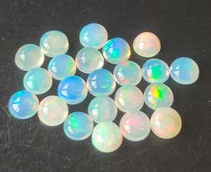 โอปอลเอธิโอเปียนธรรมชาติ multifire 2มม.-10มม. รอบ Cabochon แบนหลังหลวมโอปอลเอธิโอเปียอัญมณีคุณภาพสูงสำหรับการทำเครื่องประดับ - Product Image 5