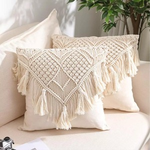 Housse de coussin moderne en macramé, tissée à la main, avec dossier, taie d'oreiller élégante pour la décoration intérieure du salon - Product Image 2