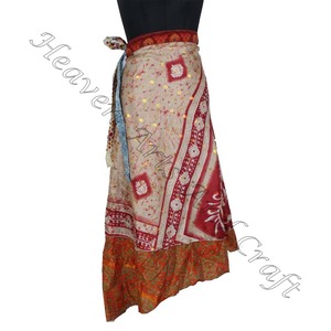 กระโปรงยาวผ้าไหมส่าหรีสำหรับสุภาพสตรีราจานิแฟนซีกระโปรงยาวแบบกลับด้านได้อินเดีย - Product Image 4