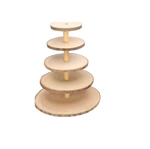 Hot Sale Wholesale Customized Wood Rotating <b>Cupcake</b> Cake <b>Stand</b> Holder Rustic Cake <b>Stand</b> for Wedding Cakes - Product Image 3