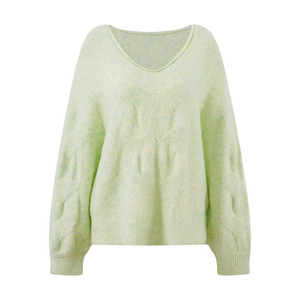 New Arrival and New Design Padded Down Knit Zip up Women Cozy Outerwear Winter Fashion Sweater - Product Image 3