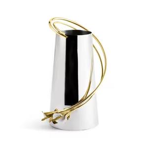 Luxury Gold Metal Flower <b>Vase</b> Modern Centerpiece for Living Room Office Home Decoration Accent Piece - Product Image 6