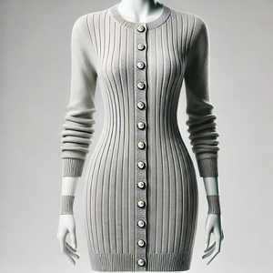 Cárdigan Elegante de Color Sólido para Mujer - Suéter Largo de Punto con Botones para Otoño Invierno - Product Image 1