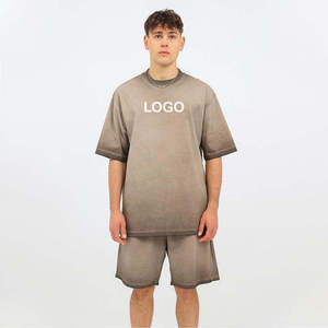 Ensembles de T-shirts surdimensionnés de haute qualité T-shirts et shorts unisexes Conception de logo personnalisé OEM Broderie imprimée - Product Image 2