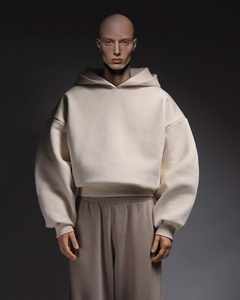 Conjunto de sudadera con capucha y pantalones de chándal unisex de corte holgado para hombre, de forro polar de 350 g/m², para invierno, con logotipo personalizado y estampado de espuma. - Product Image 3