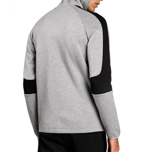 Algodón/poliéster personalizado su propio logotipo cremallera completa con dos bolsillos transpirable pulóver Sudadera con capucha básicos mezcla de algodón - Product Image 6