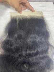 ผมต่อแบบเวฟเรมี่แท้ 24 นิ้ว ผมอินเดียแท้จากทางตอนใต้ของอินเดีย สวยงาม พร้อมเชือกผูกผมแบบ 7/7  วิกผมสั้นแบบผูกเชือกสวิส - Product Image 4