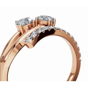 แหวนเพชรทรงโค้งทันสมัยจากลิเลียน่า ผลิตจากเพชรเลี้ยงในห้องปฏิบัติการ  ทอง 9k 14k 18k สีเหลือง ชมพู ขาว ดีไซน์เรียบหรู โค้งมน  เครื่องประดับมินิมอลสำหรับผู้หญิง - Product Image 3