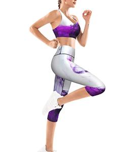 Ensemble de soutien-gorge de yoga sport avec sublimation personnalisée pour femmes vêtements de fitness solides leggings XL au genou soutien-gorge de yoga long décontracté brodé - Product Image 3