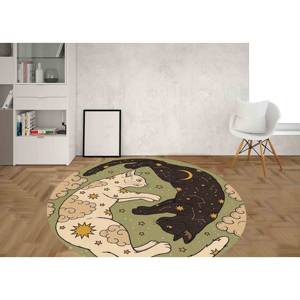 Tapis rond moderne Celestial Cats, tapis imprimé, tapis doux non tissé - Product Image 4