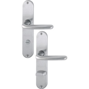 Juego de Placas Largas de Acero Inoxidable Cardiff E1850Z/302 F69 SK/OL 78mm DIN Izquierda/Derecha HOPPE para Puertas - Product Image 1