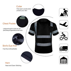 Camiseta de Trabajo Industrial para Hombre, Algodón Suave Hilado en Anillo, Uniforme Laboral Duradero para Uso Diario, Camiseta de Trabajo de Alta Visibilidad para Hombre - Product Image 5