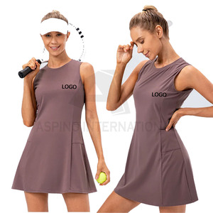 Uniforme DE TENIS personalizado para mujer, Top trasero de corredor elástico para mujer con Falda plisada de uniforme de tenis de cintura alta - Product Image 3
