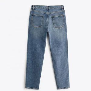 Custom Handmade Polyester/Cotton Men's Vintage Straight Printed Mud Baggy Jeans High Quality Distressed Washed Denim Ronpex - Product Image 5