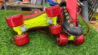 Patins à roulettes unisexes avec dessus en PU, 4 roues, semelle intermédiaire en caoutchouc, fermeture à enfiler, toutes tailles, pour les saisons printemps, automne, hiver