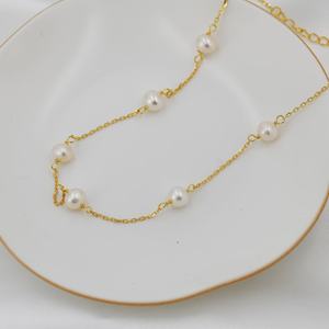 925 argent Sterling véritable perle collier ras du cou minimaliste perles d'eau douce pendentif bijoux délicats cadeaux pour les femmes - Product Image 4