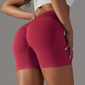 Shorts Deportivos de Cintura Cruzada para Mujer, Venta al por Mayor, Cintura Alta, Sin Costuras, Levanta Glúteos, para Correr, Entrenamiento y Fitness - Product Image 5